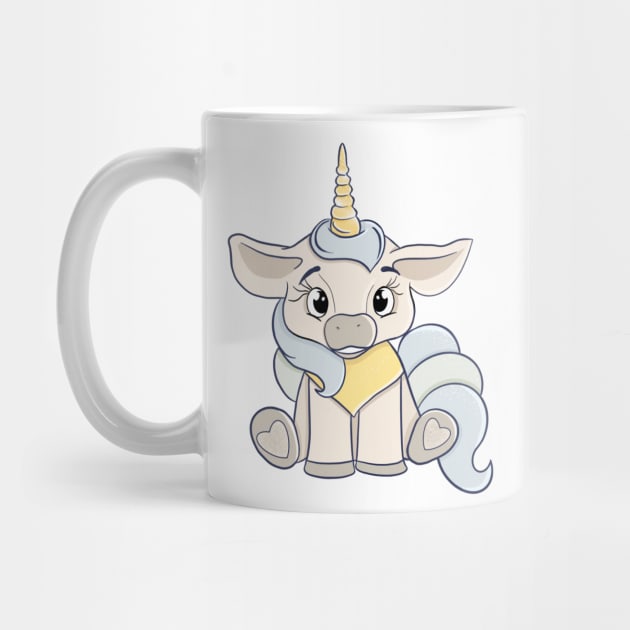 Cute baby unicorn, unicorns lovers, cartoon horse, blue unicorn by PrimeStore